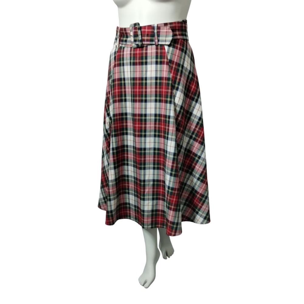H&M Tartan Plaid Womens Size 10 Academia Holiday Cottagecore Cabincore Skirt